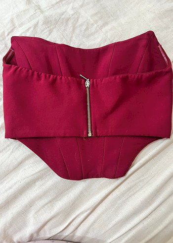 Trendyol Bordo Straplez Kadın Bustiyer 36 beden - Görsel 2