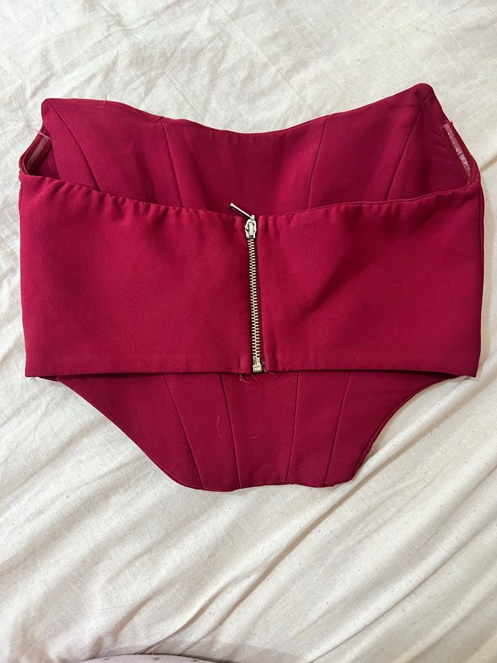 Trendyol Bordo Straplez Kadın Bustiyer 36 beden - Görsel 2