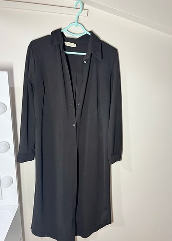 Siyah Uzun Düğmeli Ferace/Gömlek - Görsel 2