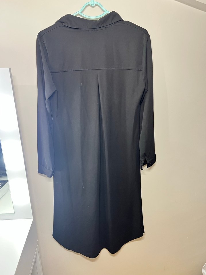 Siyah Uzun Düğmeli Ferace/Gömlek - Görsel 3