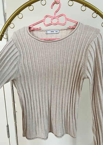 MANGO Bej Fitilli Triko Kadın Kazak - Görsel 2