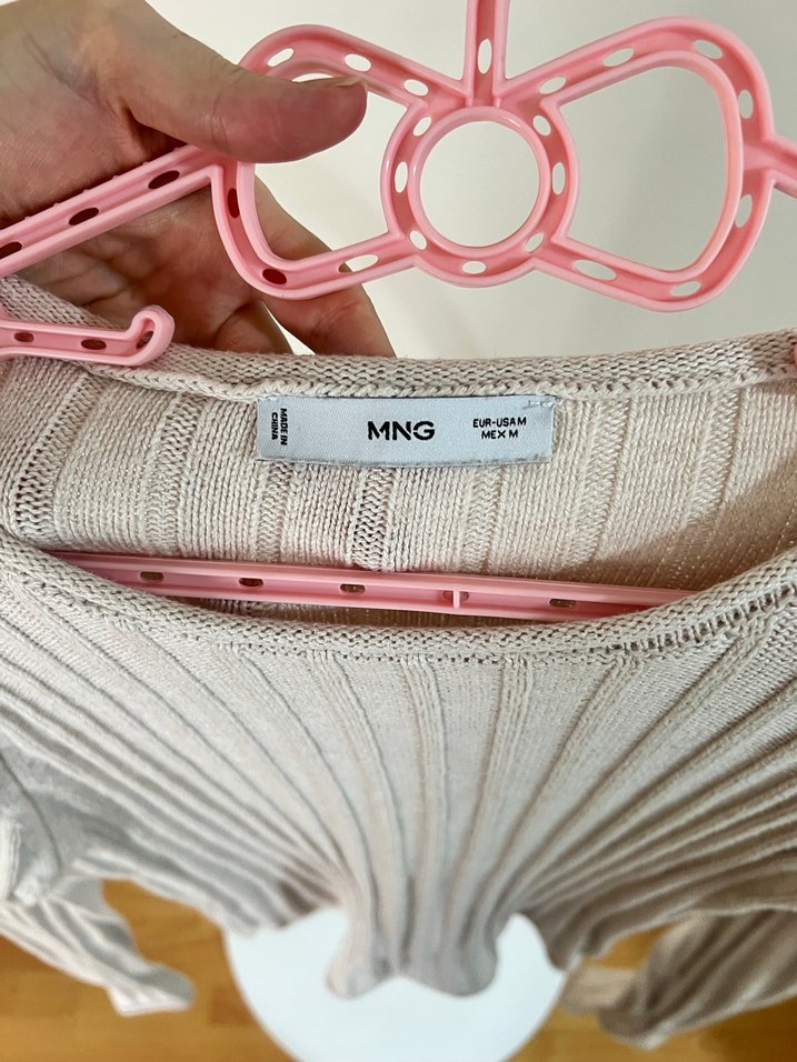 MANGO Bej Fitilli Triko Kadın Kazak - Görsel 3