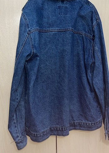Düğmeli Koyu Mavi Denim Ceket - Görsel 3