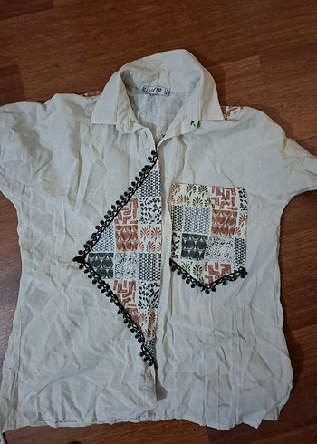 Nakışlı, Kürklü Detaylı Kadın Gömlek - Görsel 2