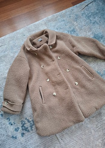 Bej Düğmeli Midi Kadın Kaban - Görsel 2
