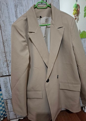 Bej Blazer ceket - Görsel 3
