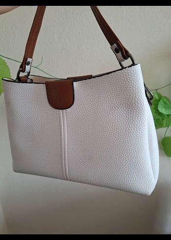 Beyaz Deri Kadın Omuz Çantası - Görsel 2