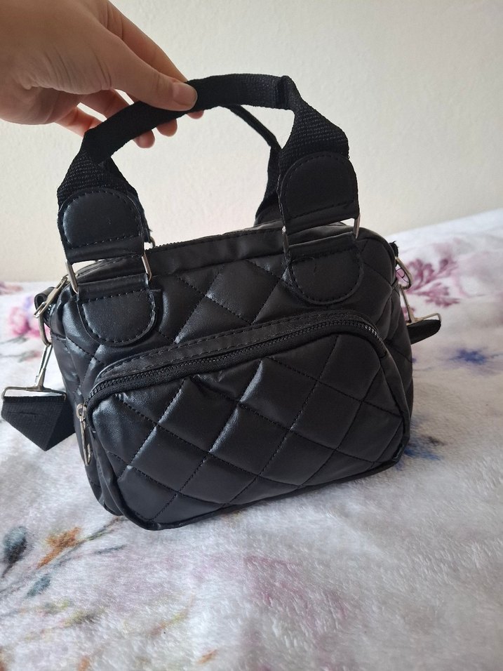 Siyah Deri Tokalı Kadın Çanta - Görsel 2