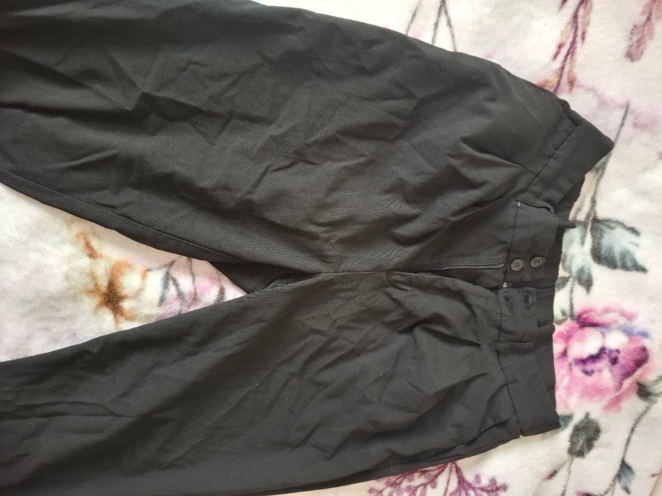 Siyah Piliseli Kadın Kumaş Pantolon - Görsel 2