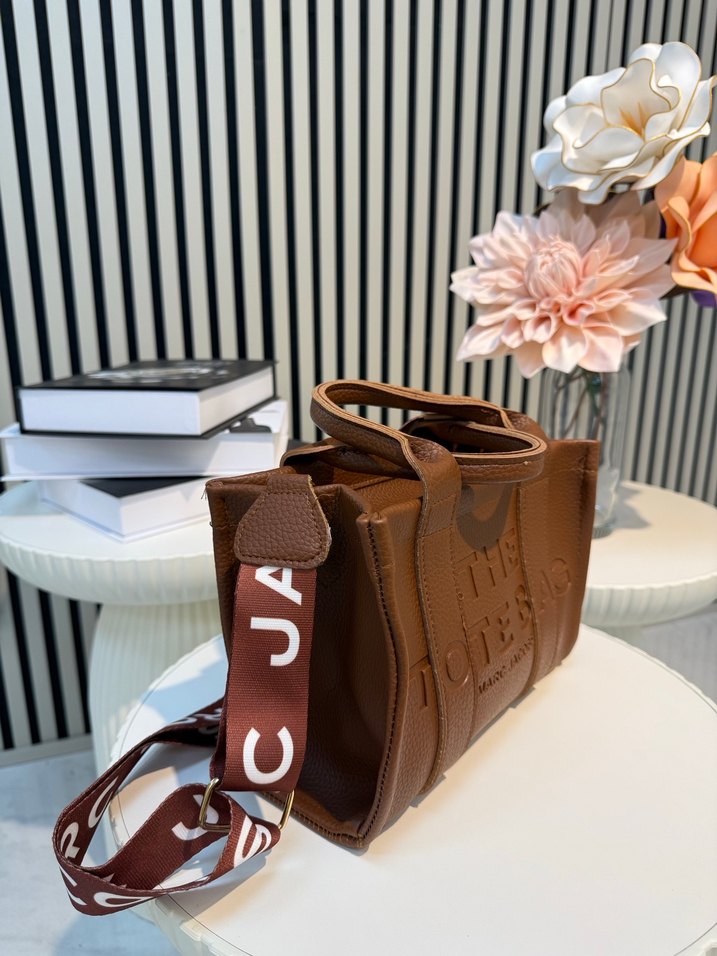 Marc Jacobs Kahverengi Deri Tote Çanta - Görsel 2