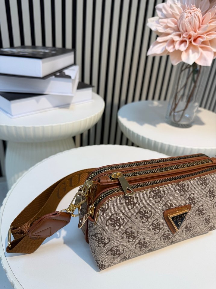 Baskılı Kahverengi Kadın Çapraz Çanta - Görsel 2