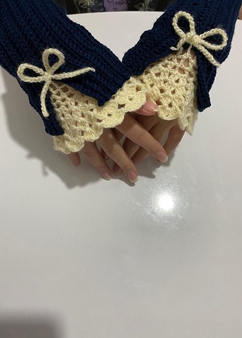 Bohem Tarz Açık Parmaklı Örgü Eldiven - Görsel 3