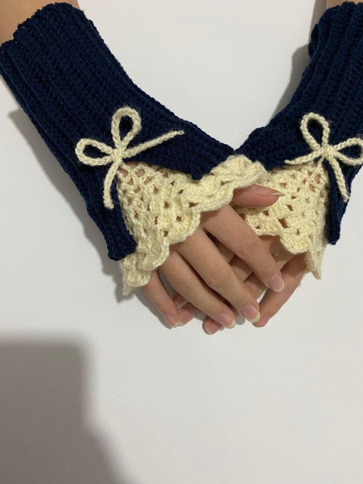 Bohem Tarz Açık Parmaklı Örgü Eldiven - Görsel 2
