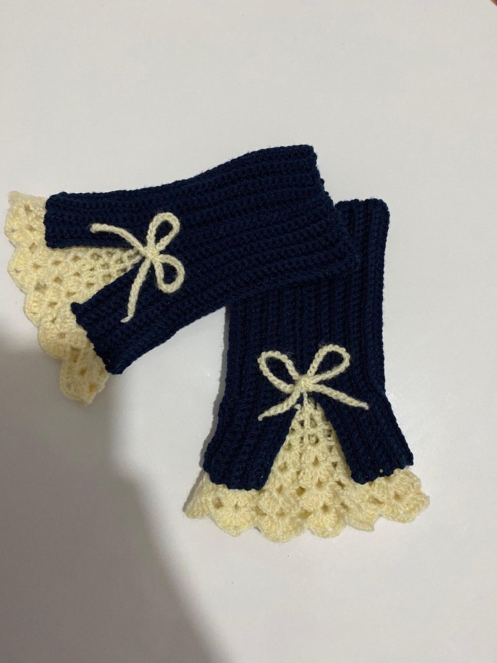 Bohem Tarz Açık Parmaklı Örgü Eldiven - Görsel 5