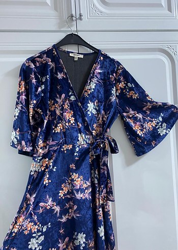 Bohem Çiçekli Midi Kadın elbise - Görsel 3