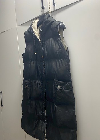 Düğmeli Siyah Uzun Yelek ŞİMAL - Görsel 4