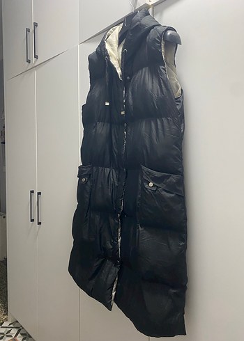 Düğmeli Siyah Uzun Yelek ŞİMAL - Görsel 6