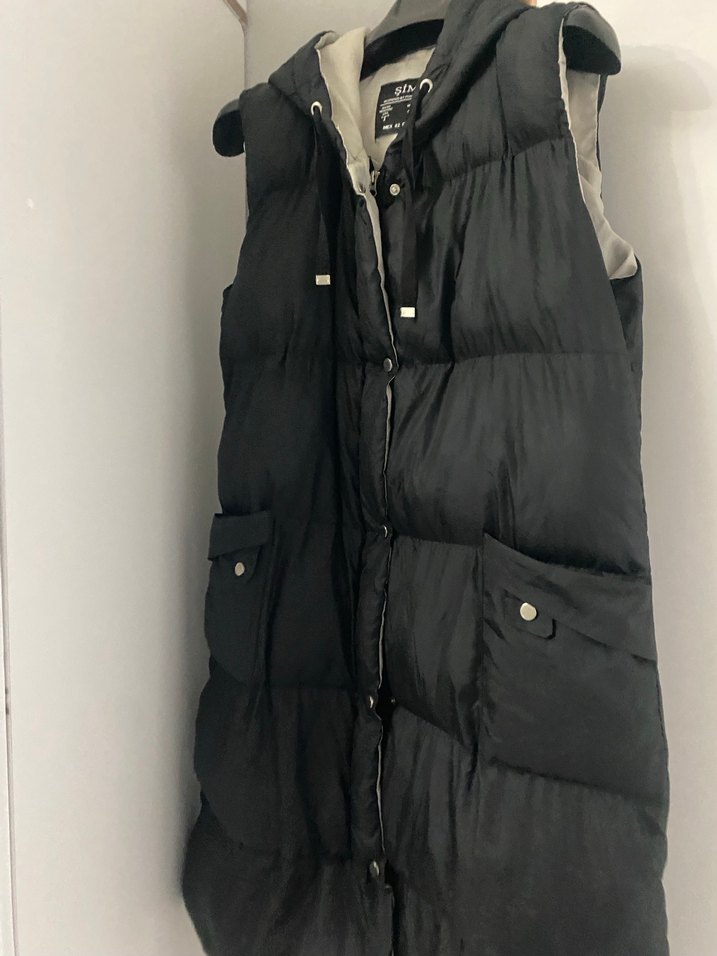 Düğmeli Siyah Uzun Yelek ŞİMAL - Görsel 3