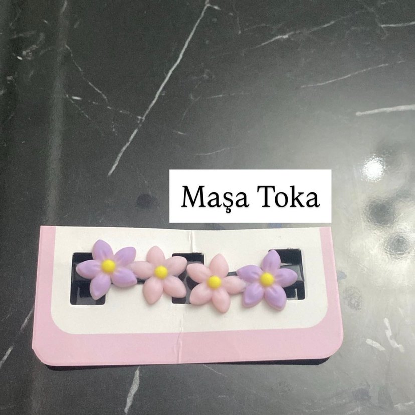 Pastel Pembe Elastik Çiçekli ve Fiyonklu Saç Aksesuarları - Görsel 3