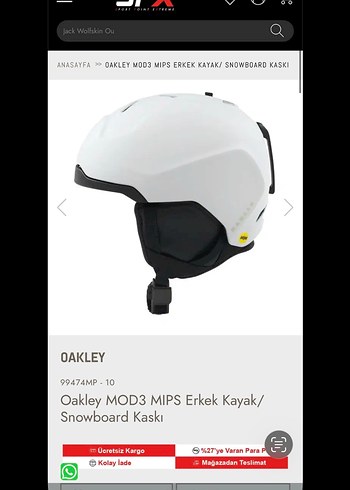 Oakley MOD3 MIPS çocuk
 Kayak Kaskı Beyaz - Görsel 4