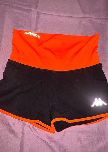 Kadın Turuncu Siyah Mini Spor Şort - Görsel 2