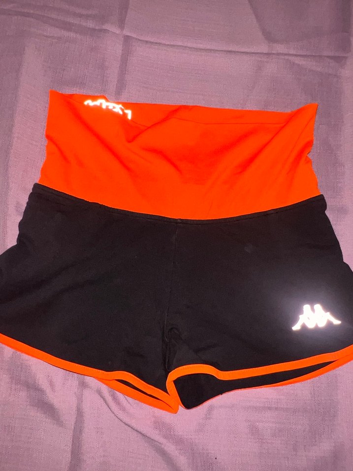 Kadın Turuncu Siyah Mini Spor Şort - Görsel 2