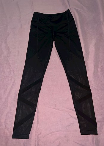 Siyah Düz Midi Spor Tayt Victorias Secret leggings | - Görsel 3