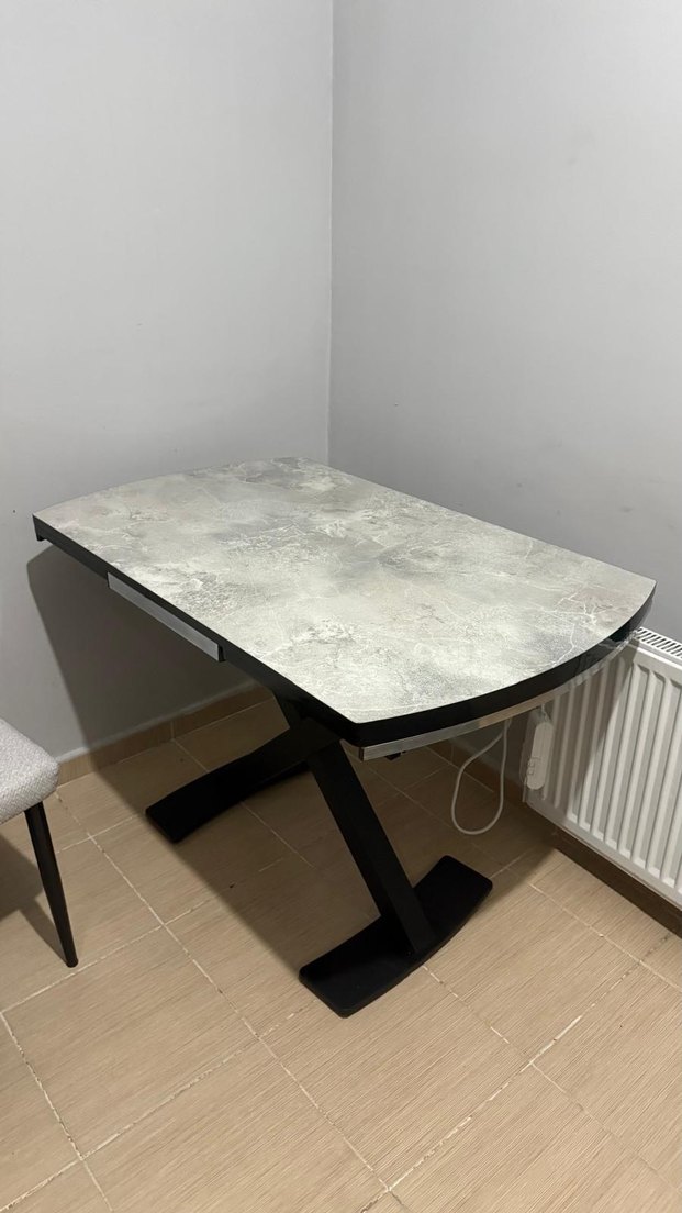 Gri Beyaz Desenli Çağdaş Yemek Masası - Görsel 5