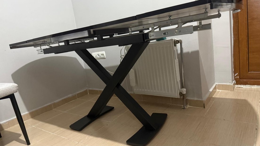 Gri Beyaz Desenli Çağdaş Yemek Masası - Görsel 3