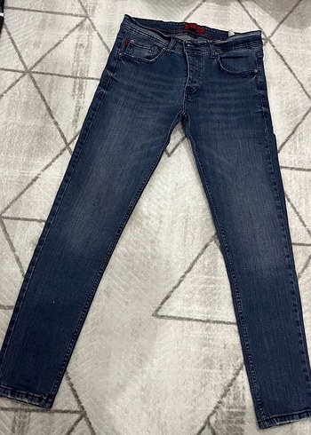 Düğmeli Lacivert Erkek Denim Pantolon - Görsel 2