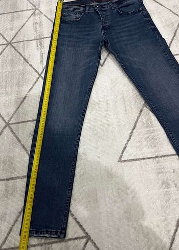 Düğmeli Lacivert Erkek Denim Pantolon - Görsel 5