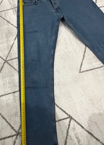 Erkek Regular Fit Düğmeli Mavi Denim Jean - Görsel 6