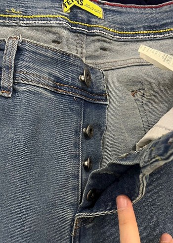 Erkek Regular Fit Düğmeli Mavi Denim Jean - Görsel 5
