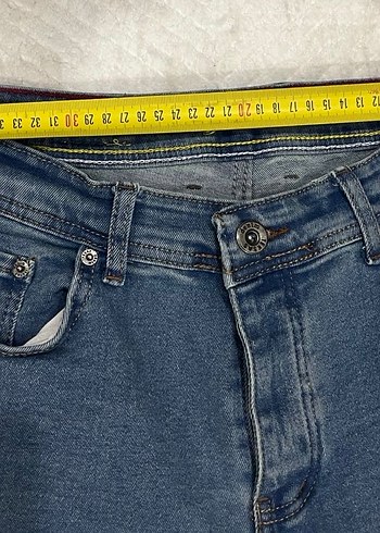 Erkek Regular Fit Düğmeli Mavi Denim Jean - Görsel 7