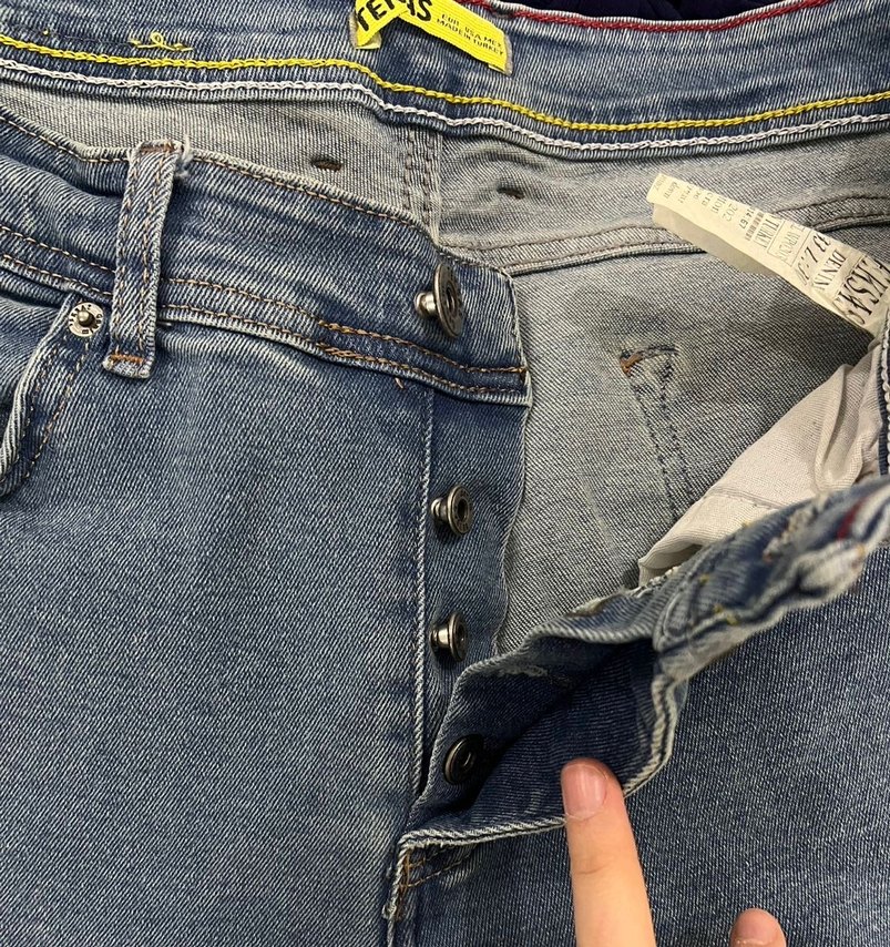 Erkek Regular Fit Düğmeli Mavi Denim Jean - Görsel 5