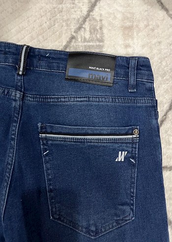Erkek Lacivert Kemerli Regular Fit Kot Pantolon - Görsel 8