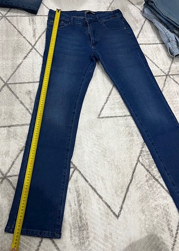 Erkek Lacivert Kemerli Regular Fit Kot Pantolon - Görsel 4