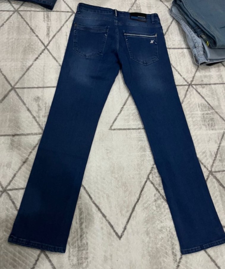 Erkek Lacivert Kemerli Regular Fit Kot Pantolon - Görsel 3