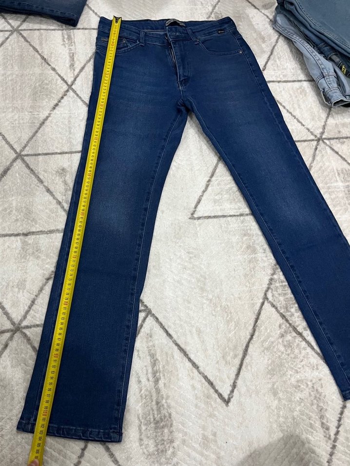 Erkek Lacivert Kemerli Regular Fit Kot Pantolon - Görsel 4