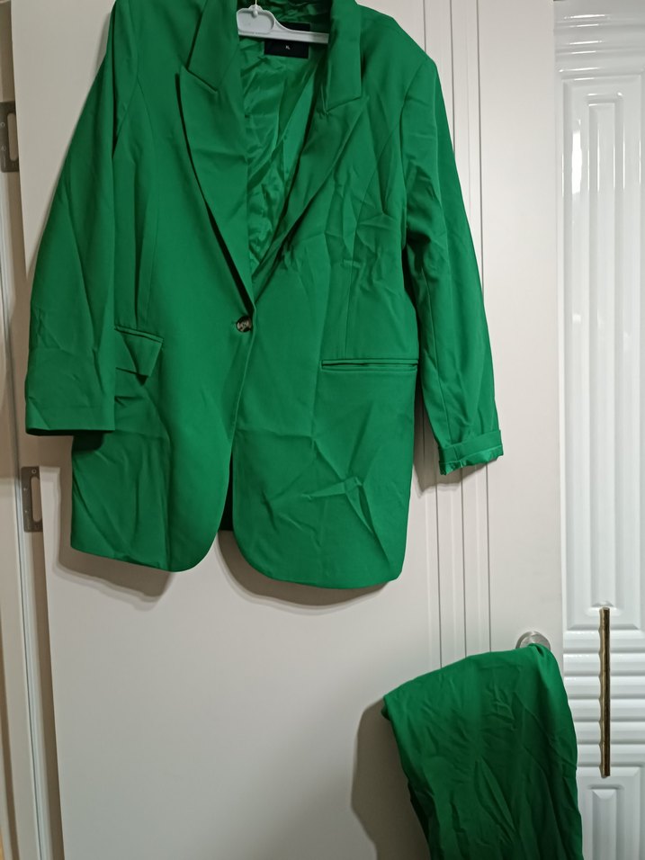 Düğmeli Yeşil Kadın Blazer Ceket - Görsel 2