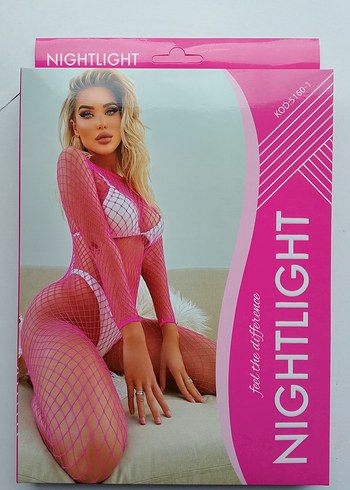 Pembe Dantel Detaylı Uzun Kollu Monokini - Görsel 2