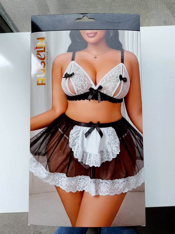 Büyük Beden Siyah Dantel Detaylı Gotik Mini Büstiyer - Görsel 2