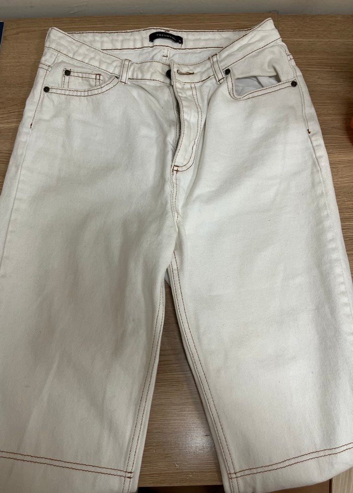 Beyaz Kadın Kot Pantolon - Görsel 2