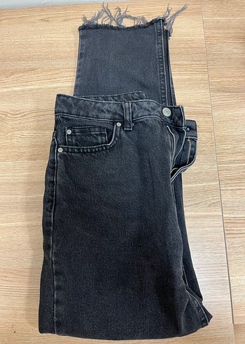 Gri Kadın Denim Fermuarlı Dar Kesim Jean - Görsel 2
