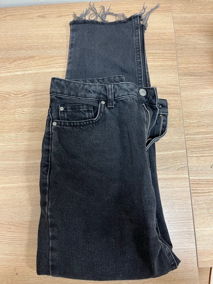 Gri Kadın Denim Fermuarlı Dar Kesim Jean - Görsel 2