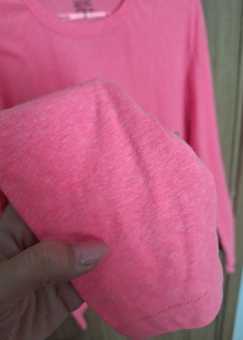 Pembe Kadın Uzun Kollu Basic Keten Kazak - Görsel 3