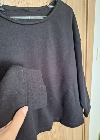 Siyah Kadın Uzun Kollu Sweatshirt - Görsel 2