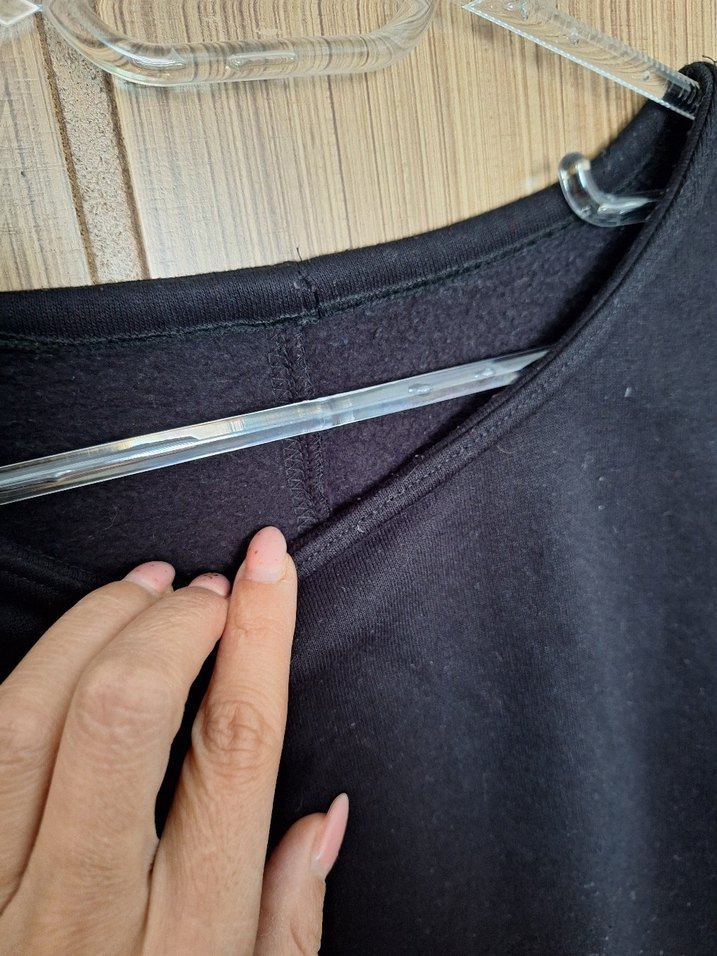 Siyah Kadın Uzun Kollu Sweatshirt - Görsel 3