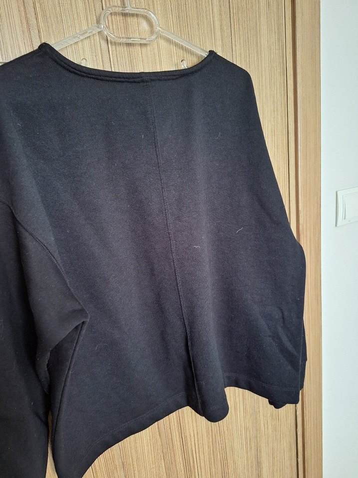 Siyah Kadın Uzun Kollu Sweatshirt - Görsel 4