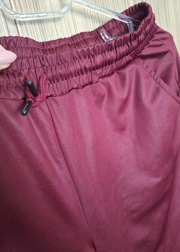 Bordo Salaş Midi Kadın Kumaş Pantolon - Görsel 3